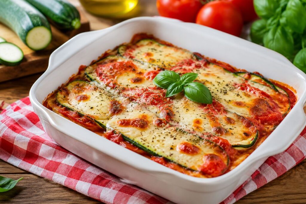 Pizzaiola di zucchine in friggitrice ad aria