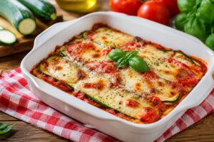 Pizzaiola di zucchine in friggitrice ad aria
