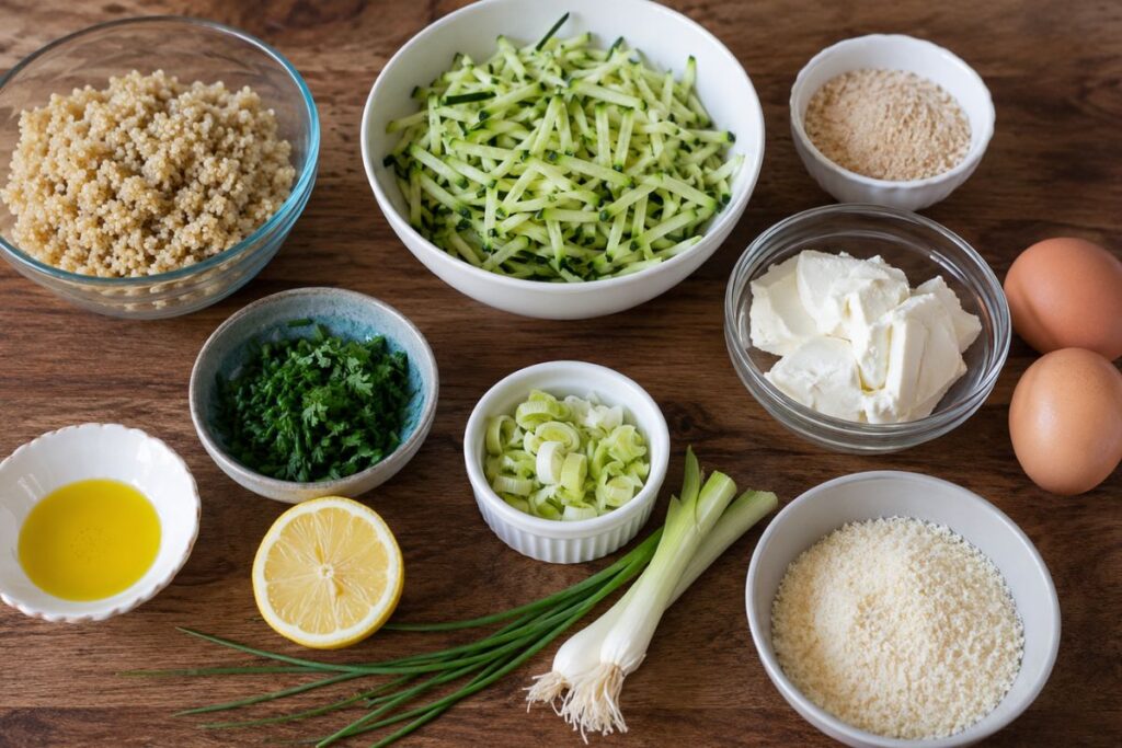 Polpette di quinoa e zucchine con cuore di stracchino in friggitrice ad aria ingredienti Polpette di quinoa e zucchine con cuore di stracchino in friggitrice ad aria, ingredienti