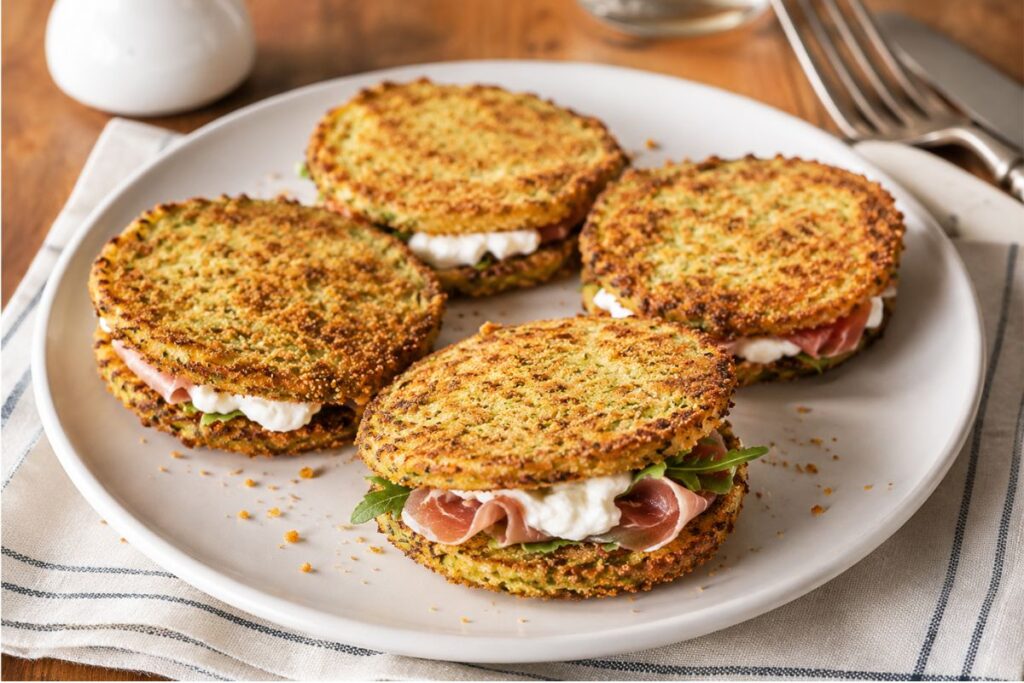 Tacos di zucchine croccanti in friggitrice ad aria