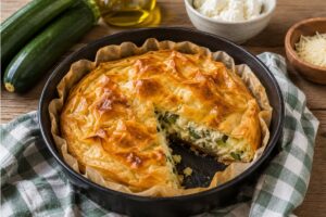 Torta salata di pasta fillo con ricotta e zucchine in friggitrice ad aria
