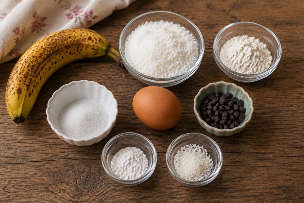 Tortine banana e cocco in friggitrice ad aria ingredienti Tortine banana e cocco in friggitrice ad aria, ingredienti