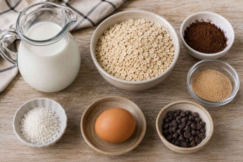 Tortini di avena al cacao in friggitrice ad aria, ingredienti
