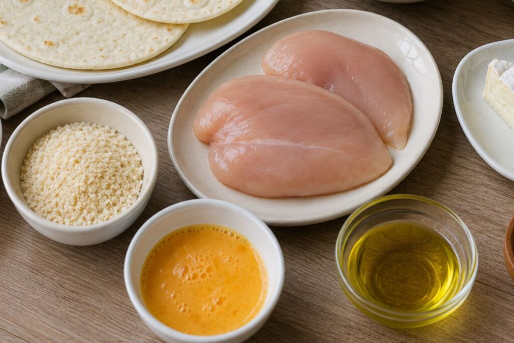 Wrap con pollo croccante, brie e lattuga in friggitrice ad aria, ingredienti