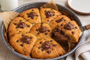 cookie cake ripiena di Nutella in friggitrice ad aria