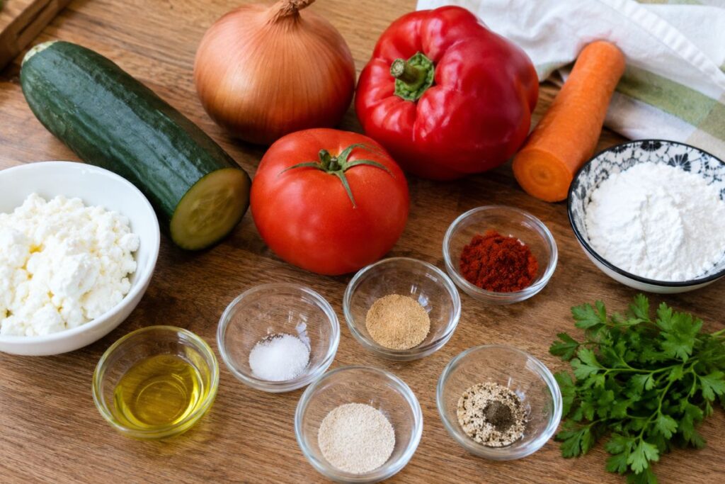 Bombette di verdure in friggitrice ad aria, ingredienti