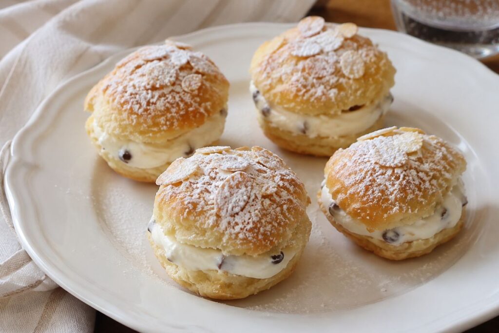 Brioche di sfoglia con ricotta e cioccolato