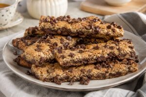 Cookie sticks con gocce di cioccolato in friggitrice ad aria