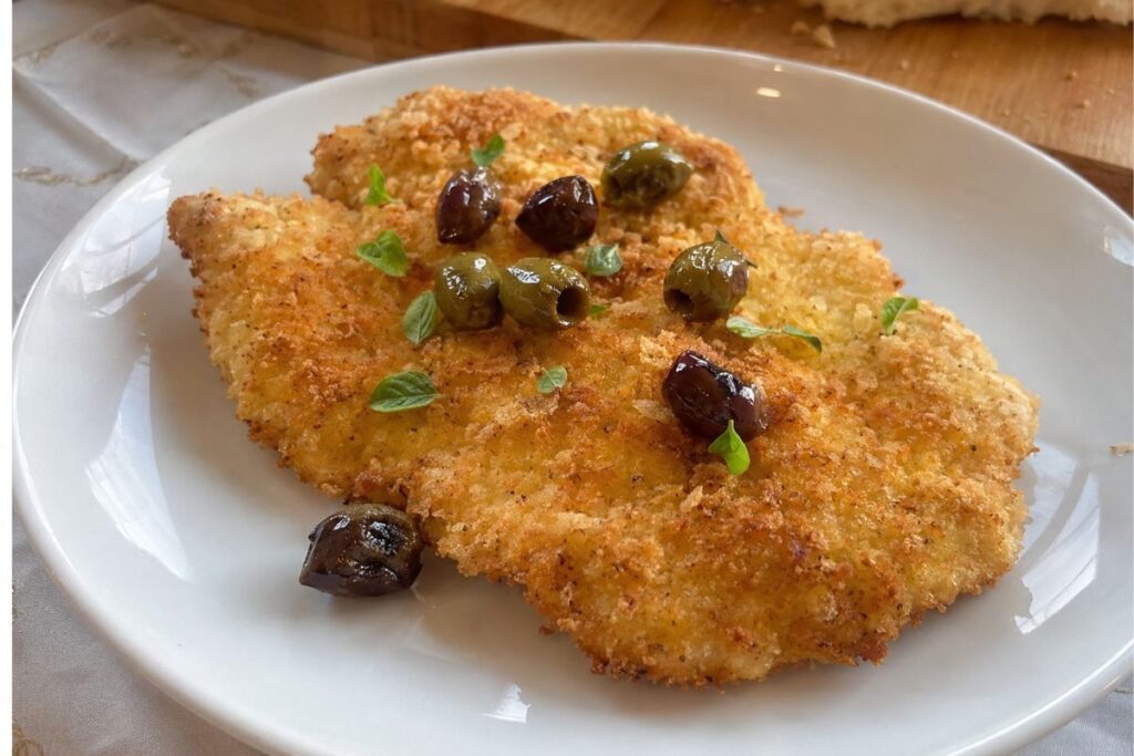 Cotolette di pollo con pane carasau e parmigiano in friggitrice ad aria