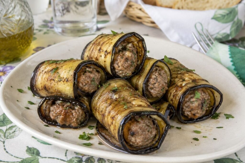 Involtini di melanzane e carne in friggitrice ad aria