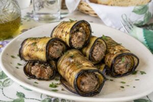 Involtini di melanzane e carne in friggitrice ad aria