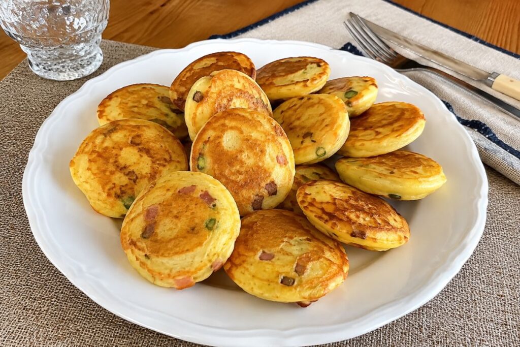 Mini pancake salati in friggitrice ad aria