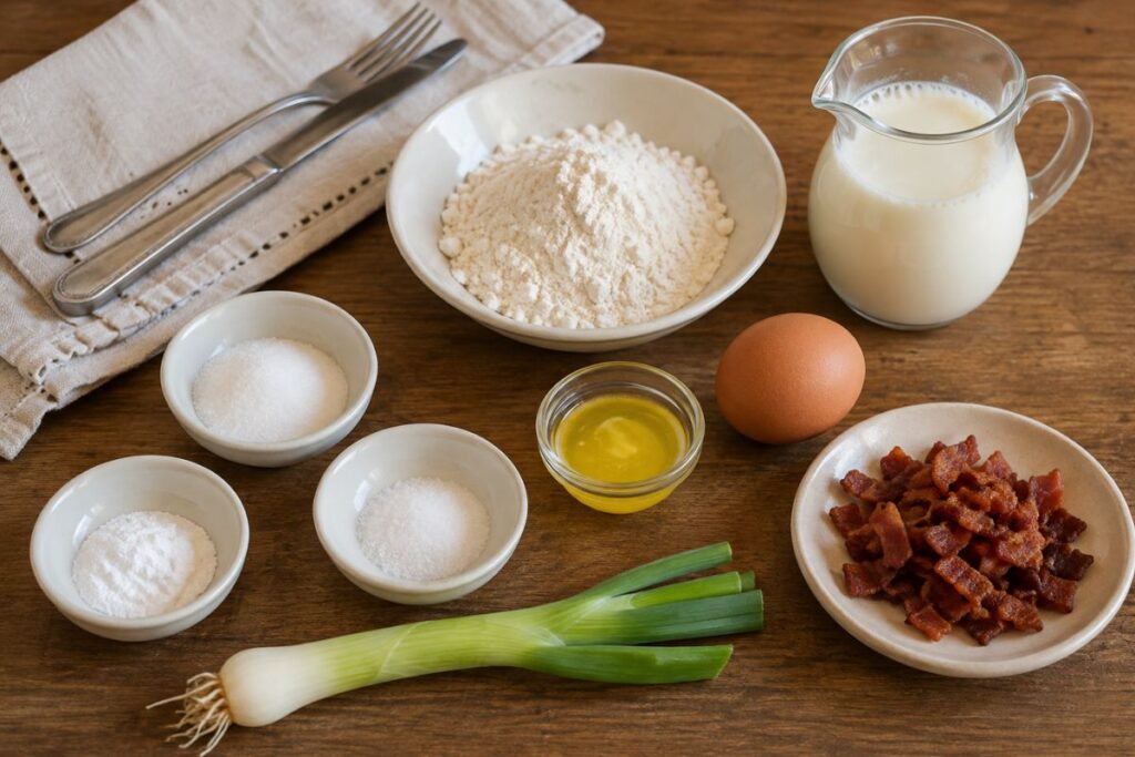 Mini pancake salati in friggitrice ad aria, ingredienti
