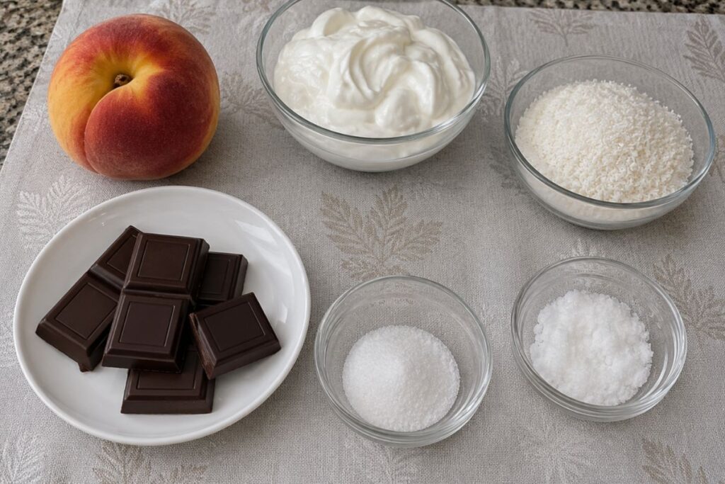Pesche bounty in friggitrice ad aria, ingredienti
