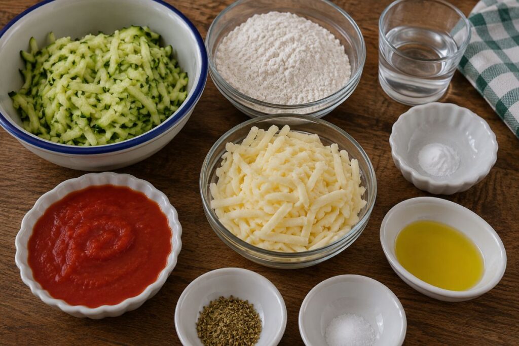 Pizza estiva di zucchine senza glutine in friggitrice ad aria ingredienti Pizza estiva di zucchine senza glutine in friggitrice ad aria, ingredienti