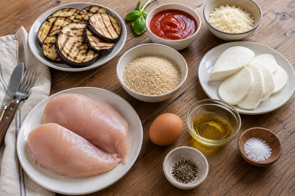 Pollo alla parmigiana in friggitrice ad aria, ingredienti