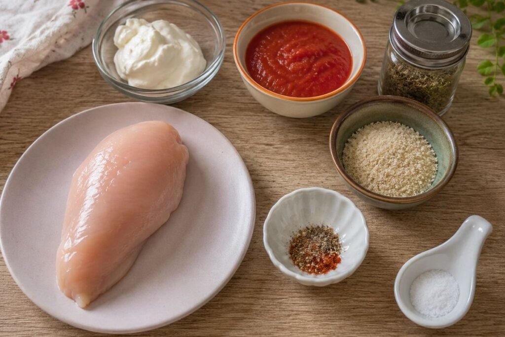 Pollo-pizza in friggitrice ad aria, ingredienti