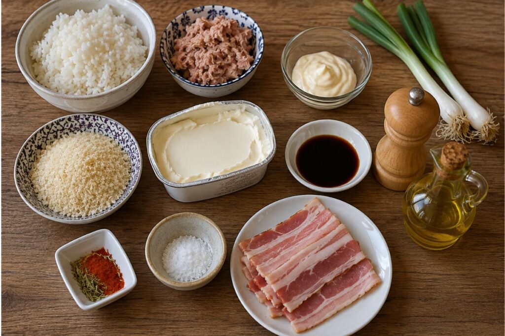 Polpette di riso e tonno in friggitrice ad aria ingredienti Polpette di riso e tonno in friggitrice ad aria, ingredienti