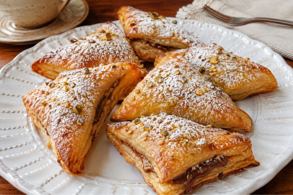 Sfogliatine con crema alle nocciole e pistacchi in friggitrice ad aria