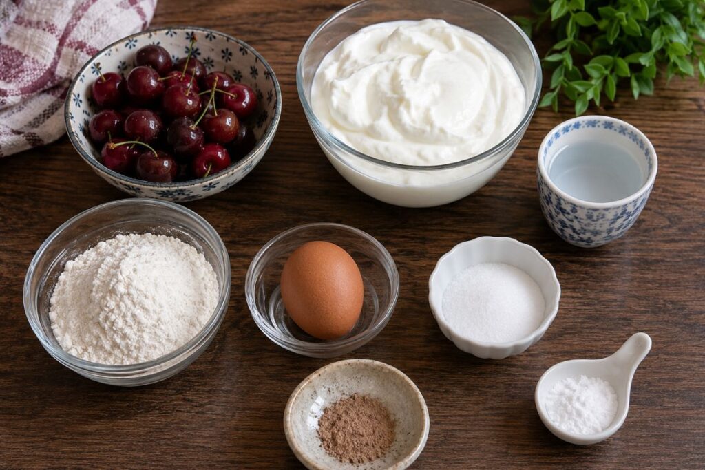 Tortini foresta nera proteici con yogurt greco e ciliegie in friggitrice ad aria ingredienti