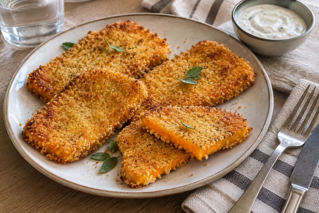 Cotolette di zucca butternut in friggitrice ad aria
