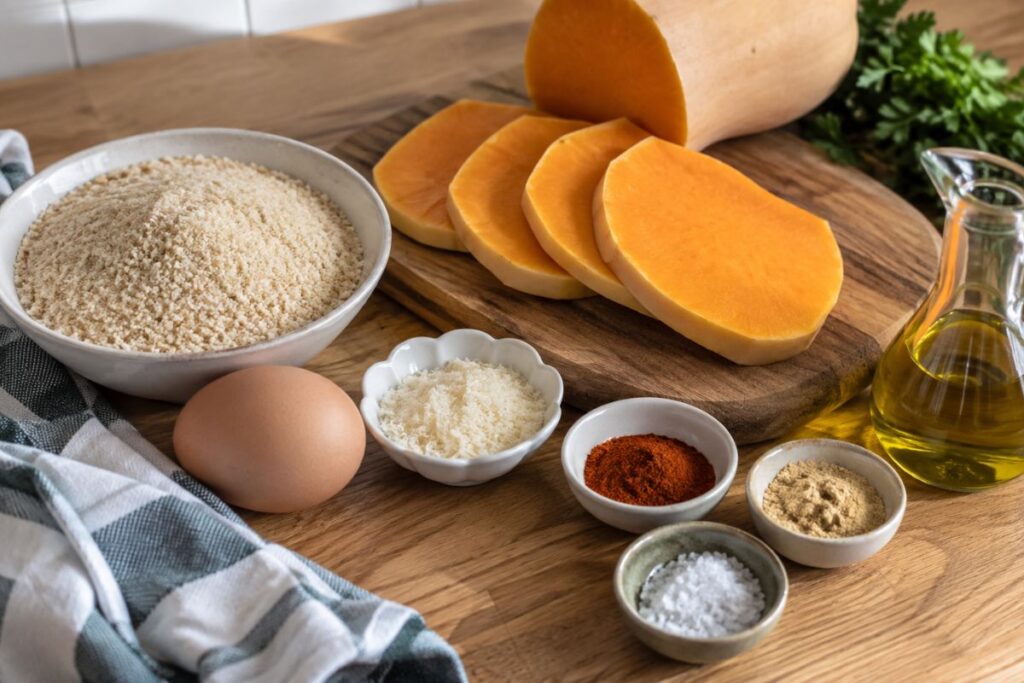 Cotolette di zucca butternut in friggitrice ad aria, ingredienti
