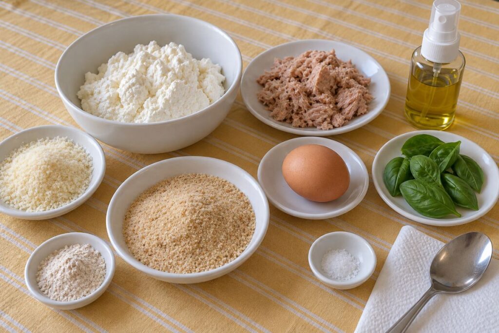 Crocchette di ricotta e tonno in friggitrice ad aria, ingredienti
