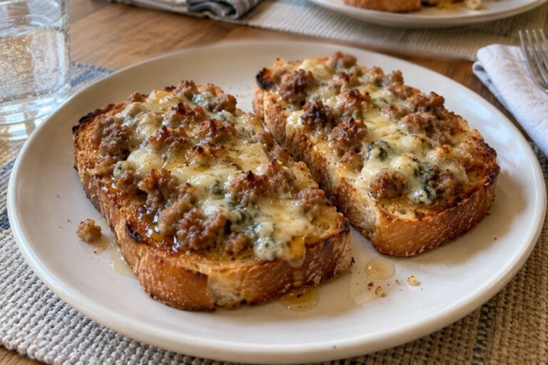 Se ami il contrasto dolce-salato, questi crostoni con salsiccia in friggitrice ad aria sono da provare