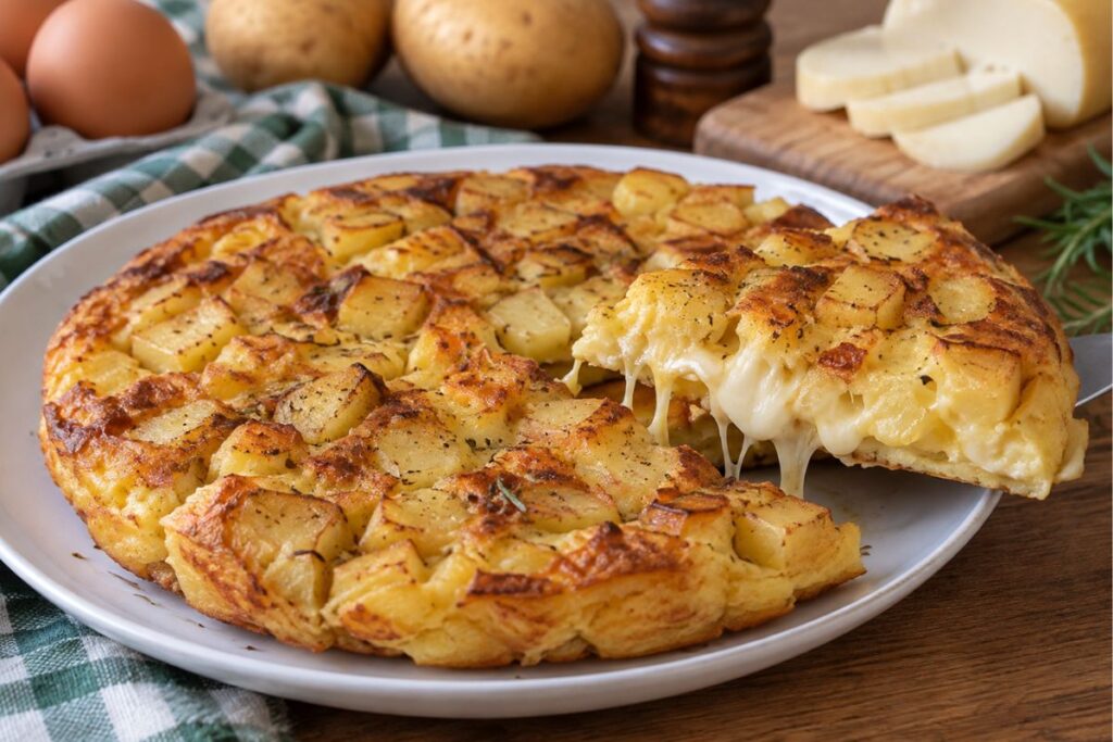 Frittata di patate e formaggio in friggitrice ad aria