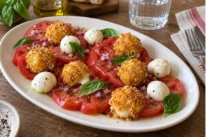 Insalata caprese in friggitrice ad aria