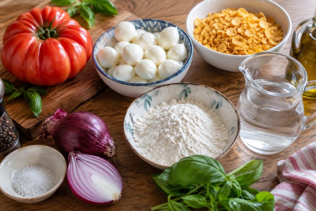 Insalata caprese in friggitrice ad aria, ingredienti