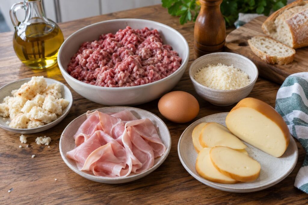 Medaglioni di polpetta ripieni in friggitrice ad aria ingredienti Medaglioni di polpetta ripieni in friggitrice ad aria, ingredienti