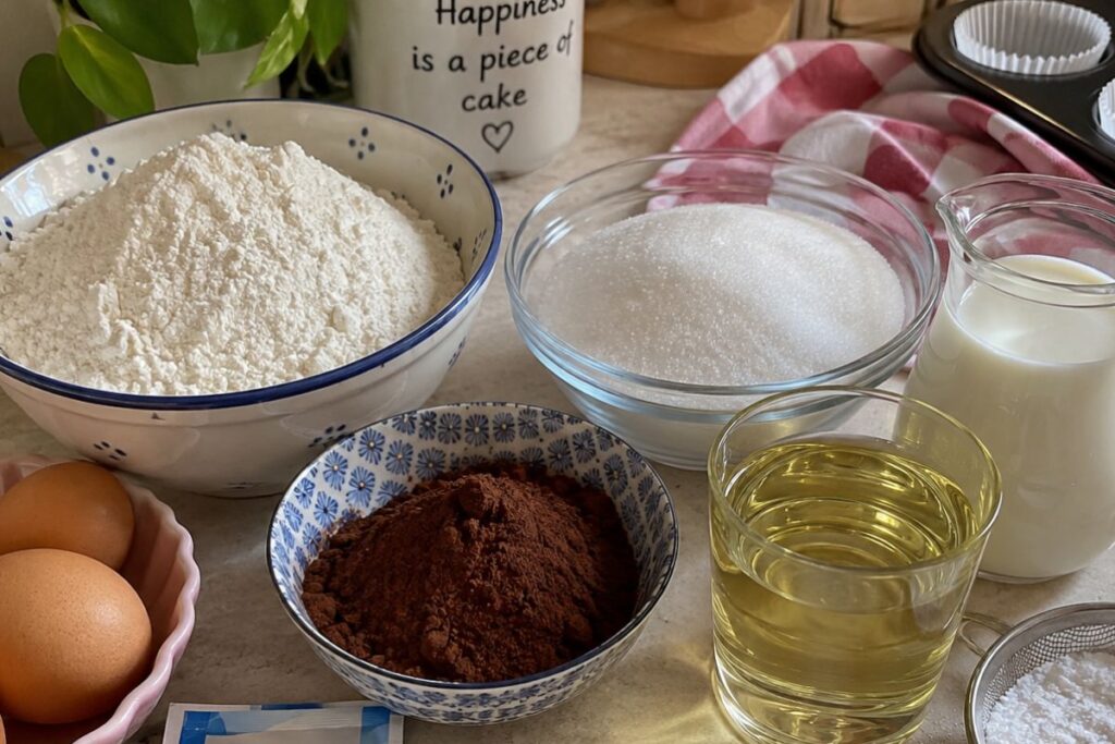 Muffin al cacao in friggitrice ad aria ingredienti Muffin al cacao in friggitrice ad aria, ingredienti