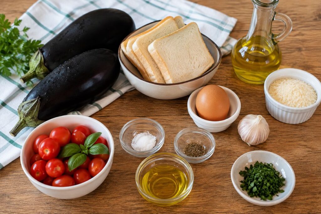 Polpette di melanzane in friggitrice ad aria, ingredienti