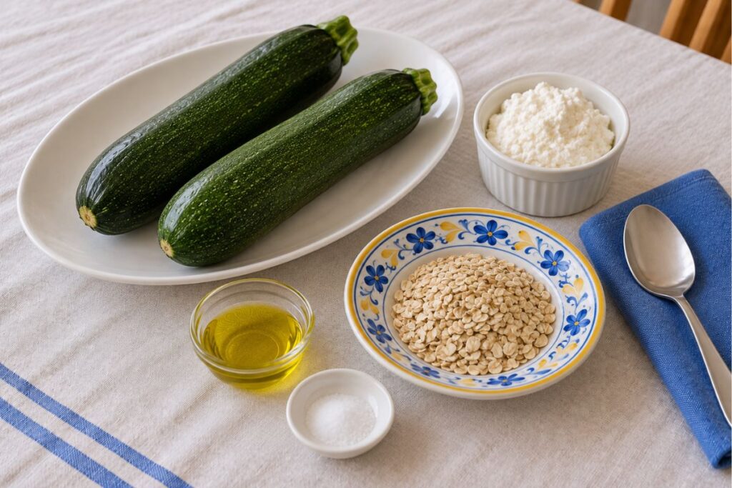 Polpette di zucchine e ricotta in friggitrice ad aria, ingredienti