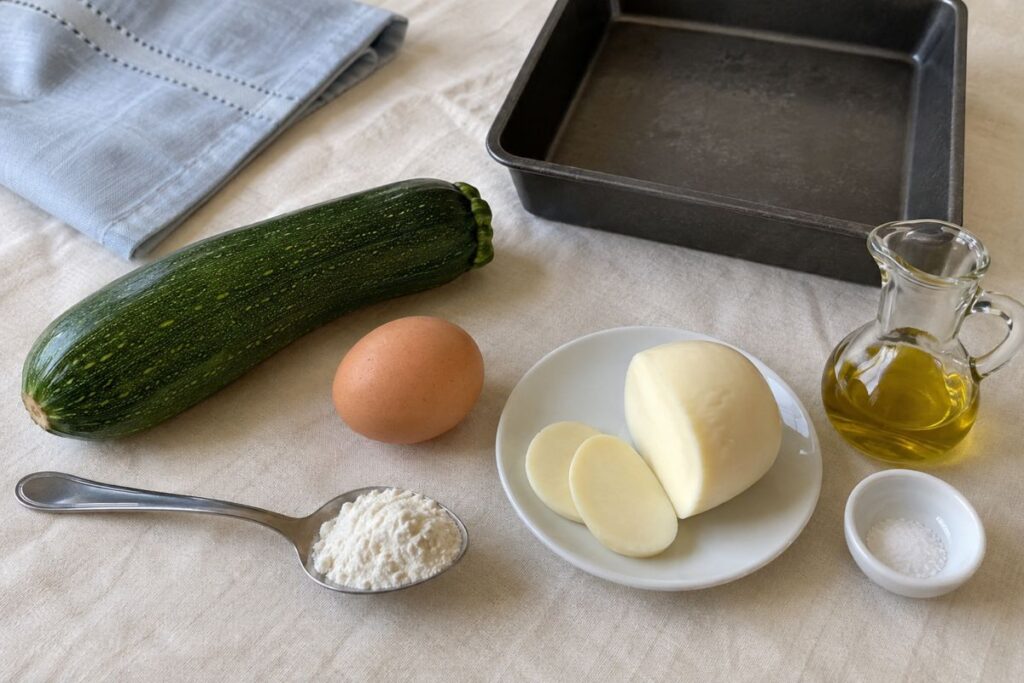 Sformatino di zucchine e provola in friggitrice ad aria, ingredienti