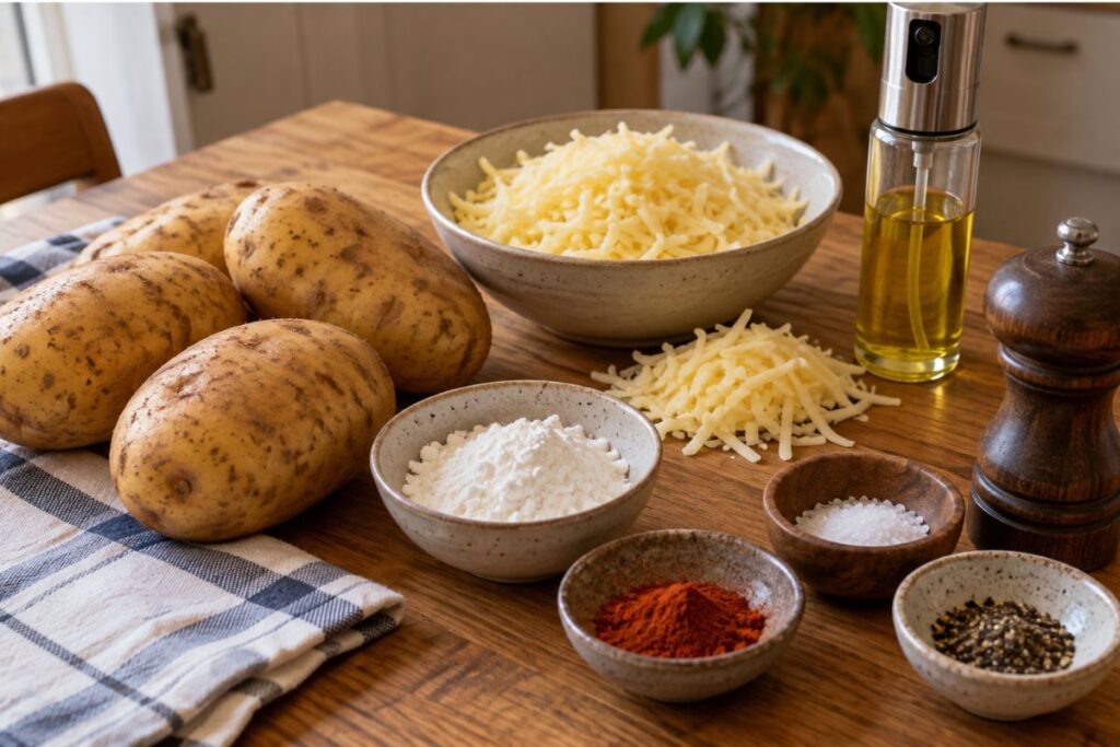 Stick di patate ed Emmental in friggitrice ad aria ingredienti Stick di patate ed Emmental in friggitrice ad aria, ingredienti