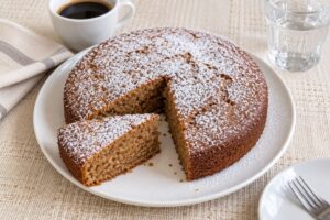 Torta al caffè, cocco e cannella in friggitrice ad aria