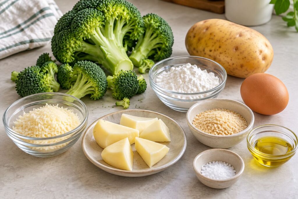 Tortini broccoli e patate in friggitrice ad aria, ingredienti