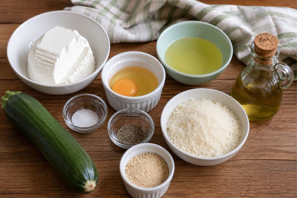 Tortini di ricotta e zucchine in friggitrice ad aria, ingredienti