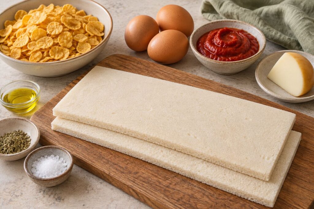 Tramezzini gusto pizza in friggitrice ad aria, ingredienti