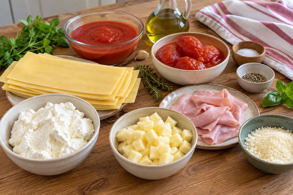 girelle di lasagna in friggitrice ad aria, ingredienti