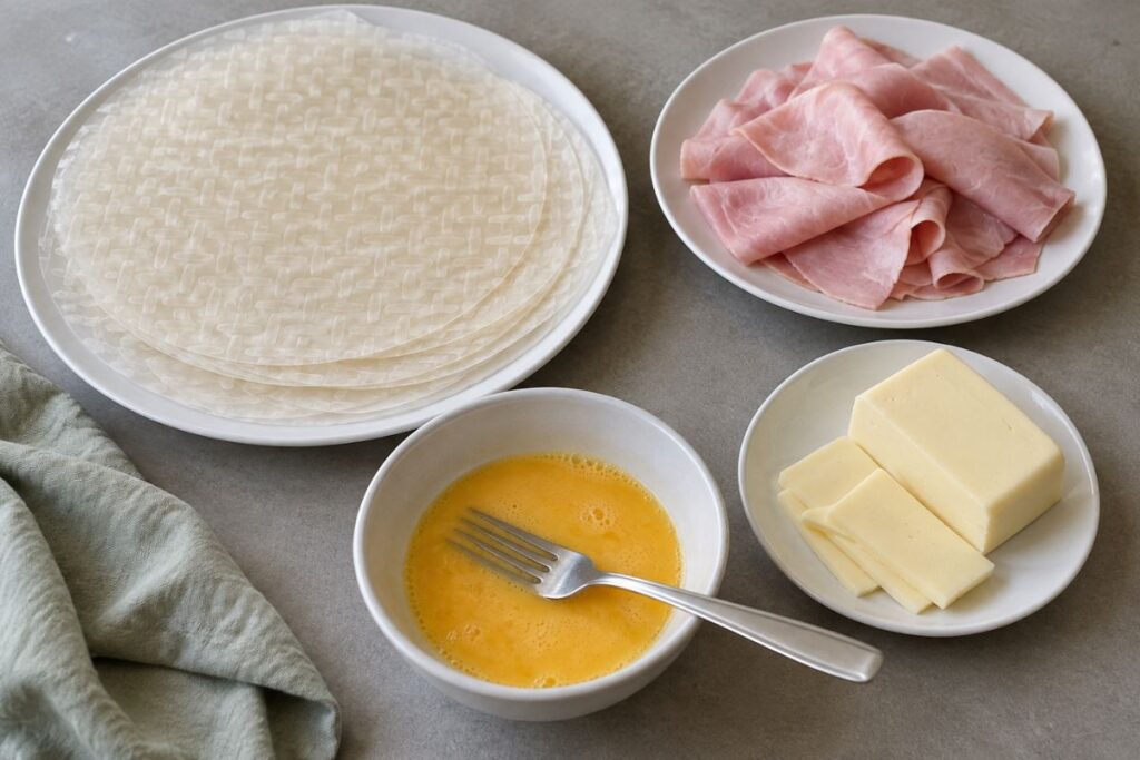 Cannelloni di carta di riso ripieni in friggitrice ad aria, ingredienti