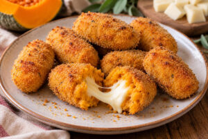 Crocchè di zucca con cuore di formaggio in friggitrice ad aria