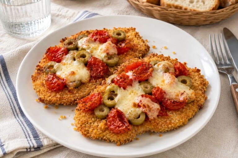 Pomodorini, olive e formaggio filante: scopri le fettine più gustose in friggitrice ad aria. Facili e veloci