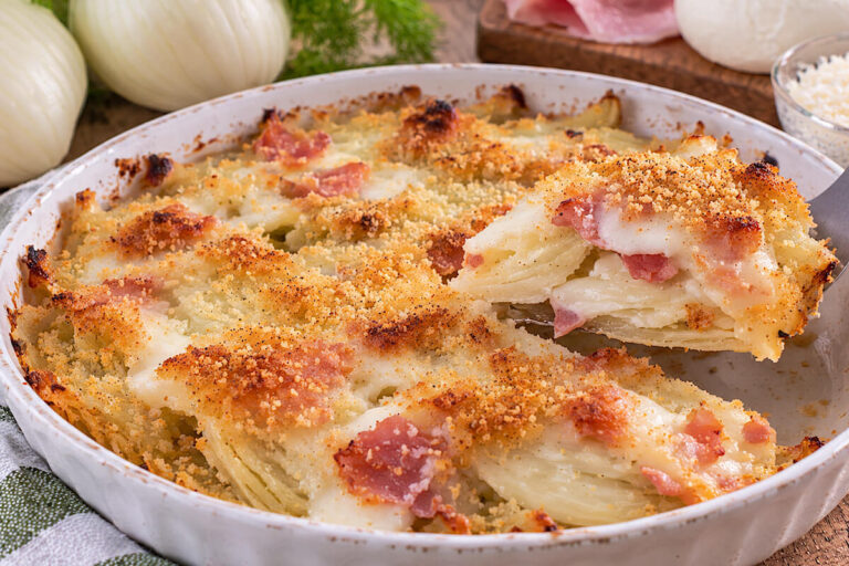 Piatto sfizioso in 30 minuti: finocchi gratinati con prosciutto e mozzarella in friggitrice ad aria