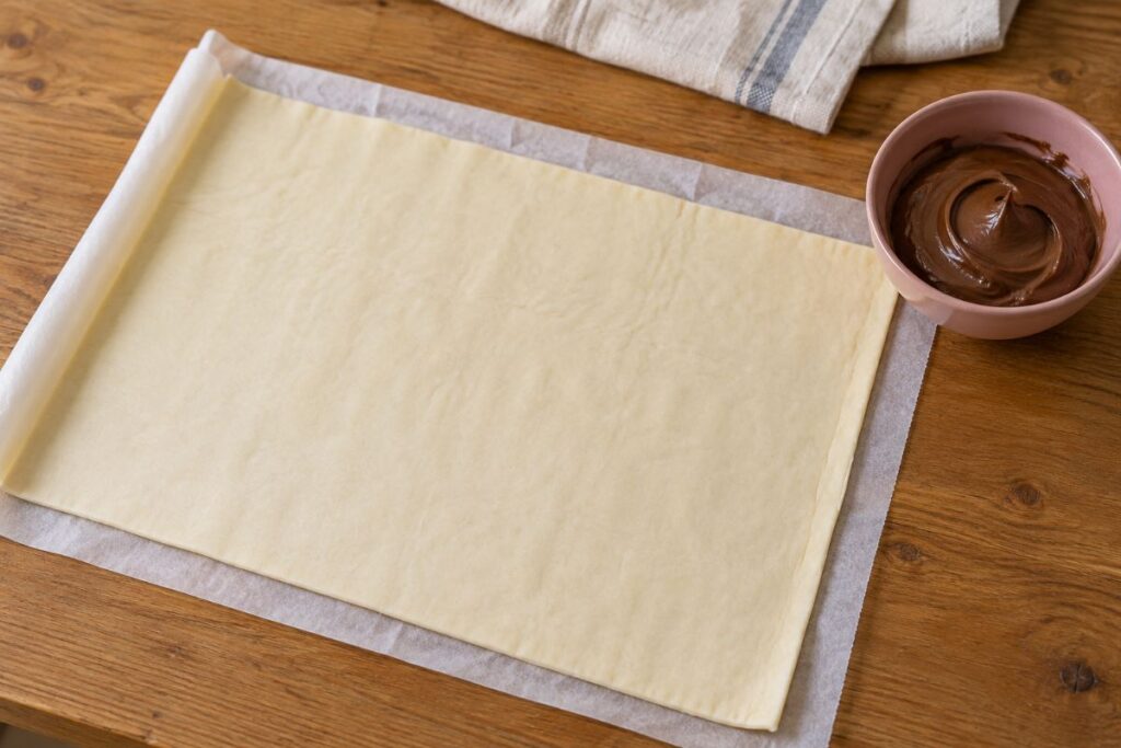 Girelle di pasta sfoglia alla crema di nocciole in friggitrice ad aria, ingredienti