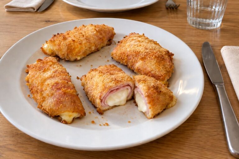 Involtini filanti con 2 ingredienti: prosciutto, scamorza e una panatura davvero croccante, tutto in friggitrice ad aria