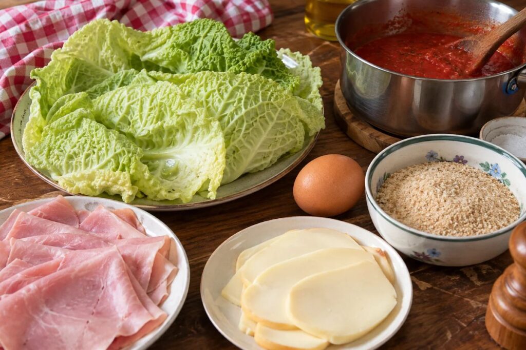 Involtini di verza ripieni in friggitrice ad aria, ingredienti