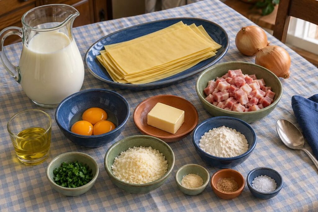 Lasagne alla carbonara in friggitrice ad aria, ingredienti
